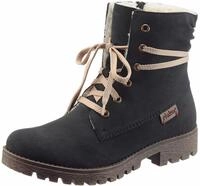 Winterboots RIEKER, Damen, Gr. 39, blau (nachtblau), Nubuklederimitat, unifarben,
