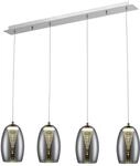 BRILLIANT Pendelleuchte "Metropolis", grau (chrom, rauchglas), 4, H: 121cm, 1 Stk.,