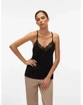 Spitzentop VERO MODA "VMANA", Damen, Gr. XS, schwarz, Jersey, Obermaterial: 95%