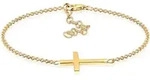 Armband ELLI "Kreuz Horizontal Schlicht 925 Silber", gold, Armb&auml;nder, Damen, 17cm,