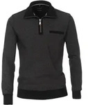 Sweatshirt CASAMODA "CASAMODA Sweattroyer uni", Herren, Gr. M, grau, 100% Baumwolle,