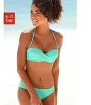 B&uuml;gel-Bandeau-Bikini S.OLIVER, Damen, Gr. 42, Cup B, blau (t&uuml;rkis),