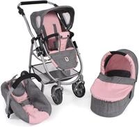 Kombi-Puppenwagen CHIC2000 "Emotion All In 3in1, Grau-Rosa", bunt (melange grau,