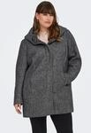 Kurzmantel ONLY CARMAKOMA "CARSEDONA LIGHT COAT OTW NOOS", Damen, Gr. M, grau