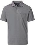 Poloshirt CASAMODA "CASAMODA Polo-Shirt uni", Herren, Gr. S, grau, 55% Baumwolle, 45%