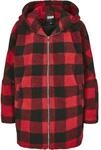 Winterjacke URBAN CLASSICS "Urban Classics Damen Ladies Hooded Oversized Check Sherpa