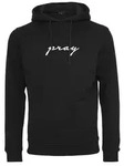Sweatshirt MISTERTEE "MisterTee Herren Pray EMB Hoody", Herren, Gr. M, schwarz, 65%