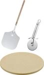 R&Ouml;SLE Pizzastein "Barbecue Pizza-Set" Schamottstein 3-tlg., inkl. Pizzaschieber und