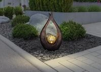 GLOBO LIGHTING LED Solarleuchte "SOLARLEUCHTE KUNSTSTOFF BRONZEFARBEN, 1XLED"