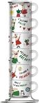 BIALETTI Espressotasse (6 Espressotassen mit Metallgestell)