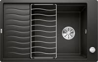 Granitsp&uuml;le BLANCO "ELON XL 6 S-F", schwarz, B:49cm H:19cm T:77cm, Verbundwerkstoff,