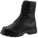 Schn&uuml;rboots RIEKER, Damen, Gr. 39, schwarz (schwarz, uni), Nubuklederimitat,