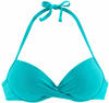 Push-Up-Bikini-Top S.OLIVER "Spain" Gr. 42, Cup B, blau (türkis) Damen