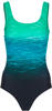Badeanzug LASCANA Gr. 44, Cup C, blau (schwarz, grün) Damen Badeanzüge Ocean...