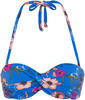 Bügel-Bandeau-Bikini-Top S.OLIVER "Maya" Gr. 42, Cup C, blau (blau, bedruckt)...