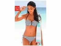 Bandeau-Bikini-Top VENICE BEACH "Summer" Gr. 40, Cup C, bunt (weiß, marine,