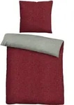 Bettw&auml;sche BIBERNA Gr. 3, rot (dunkelrot, grau), B/L: 155cm x 220cm,