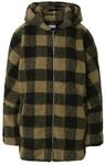 Winterjacke URBAN CLASSICS "Urban Classics Damen Ladies Hooded Oversized Check Sherpa