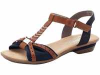 Sandalette RIEKER Gr. 38, blau (nachtblau, cognac) Damen Schuhe Sandaletten