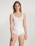 CALIDA Shirttop "Etude Toujours" zarte Spitze, Nadelstreifen-Design, Cotton-Mix,
