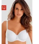 Schalen-BH LASCANA, Damen, Gr. 90, Cup B, wei&szlig;, Spitze, Obermaterial: 86%...