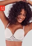 Push-up-BH LASCANA, Damen, Gr. 75, Cup D, beige (creme), Spitze, Obermaterial:...