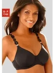 T-Shirt-BH LASCANA, Damen, Gr. 95, Cup E, schwarz, Microtouch, Obermaterial: 82%