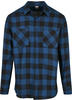T-Shirt URBAN CLASSICS "Urban Classics Herren Checked Flanell Shirt" Gr. S, blau