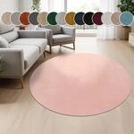 Paco Home Teppich "Cadiz 630" rund 14 mm H&ouml;he Uni-Farben, besonders weich, waschbar,