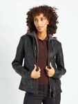 Lederjacke MAZE "Brayford", Damen, Gr. M, schwarz, Obermaterial: 85% Lammleder, 15%