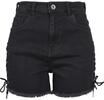 URBAN CLASSICS Stoffhose "Urban Classics Damen Ladies Highwaist Denim Lace Up Shorts"