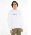 Sweatshirt TOMMY HILFIGER "TOMMY LOGO", Herren, Gr. M (48/50), wei&szlig;, Sweatware,