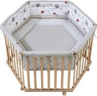 roba Laufgitter "Cosiplay Adam & Eule, natur, 6-eckig" bis 15 kg mit Stoffeinlage und