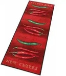 K&uuml;chenl&auml;ufer "Hot Chili" Gr. 11, rot (rot, gr&uuml;n), B:75cm H:7mm L:190cm,