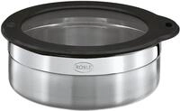 Frischhaltedose R&Ouml;SLE, schwarz (edelstahlfarben, schwarz), B:17,5cm H:6,5cm L:17,5cm
