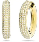 Paar Creolen SWAROVSKI "Dextera", gold (gelbgoldfarben, metallfarben, kristallwei&szlig;,