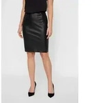 Lederimitatrock VERO MODA "VMBUTTERSIA HW COATED SKIRT NOOS", Damen, Gr. M (38),