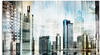Glasbild ARTLAND "Frankfurt Skyline Abstrakte Collage" Bilder Gr. B/H: 60 cm x...
