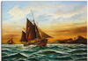 Artland Wandbild "Segelschiff auf See - maritime Malerei", Boote & Schiffe, (1...