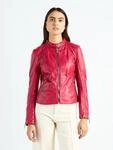 Lederjacke MAZE "Lindsay", Damen, Gr. M, rot, Obermaterial: 100% Lammleder. Futter: