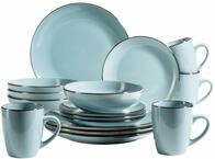 M&Auml;SER Kombiservice "METALLIC RIM, Geschirr-Set, Steinzeug"