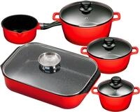 KING Topf-Set Set, je 1 Kochtopf 16/20/24 cm, Stielkasserolle 16 cm, Br&auml;ter 40...