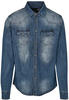 Langarmhemd BRANDIT "Brandit Herren Riley Denim Shirt" Gr. XL, US-Größen, blau