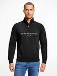 Sweatshirt TOMMY HILFIGER "TOMMY LOGO MOCKNECK", Herren, Gr. S, schwarz,
