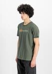 T-Shirt ALPHA INDUSTRIES "Alpha Label T-Shirt", Herren, Gr. S, gr&uuml;n (schwarz olive),