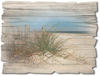 Artland Holzbild "Schöne Sanddüne mit Gräsern und Zaun", Strand, (1 St.)