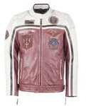 Lederjacke TOP GUN "31024850", Herren, Gr. 48S, rot (oxblood, creme, schwarz),