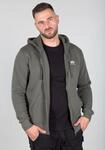 Kapuzensweatjacke ALPHA INDUSTRIES "Basic Zip Hoody SL", Herren, Gr. M, gr&uuml;n