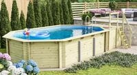 Karibu Achteckpool "PALMA Set C BxLxH: 358x569x124 cm, mit Sonnendeck und