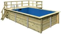Karibu Rechteckpool "Malta B BxLxH: 353x530x124 cm mit Sonnendeck und Ecke" 44 mm
